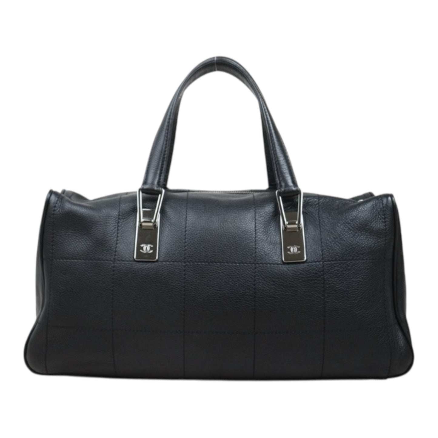 Very Good ( Rank A)｜ CHANEL Calfskin Choco Bar Handbag Black Made in 2003-2004 Year｜P25062706