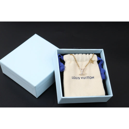 Very Good ( Rank A) | LV Collier LV Lconic Gold Monogram Flower Rhinestone Necklace |24122627