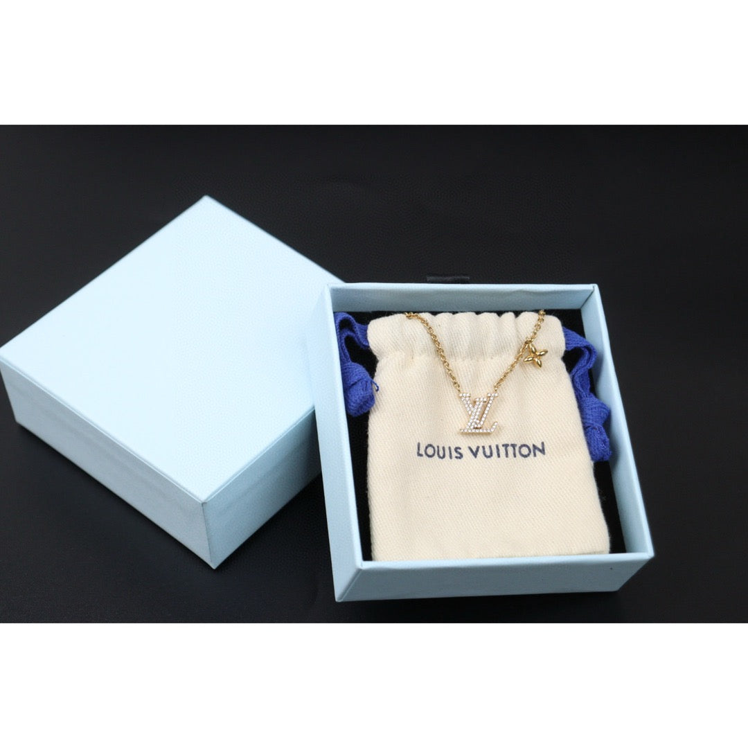 Very Good ( Rank A) ｜ LV Collier LV Lconic Gold Monogram Flower Rhinestone Necklace ｜24122627