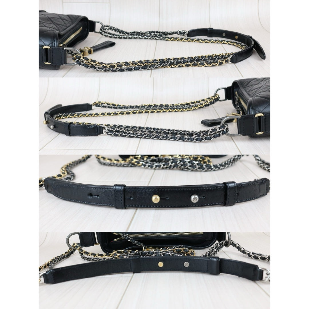 Include Entrupy Certificate of Authenticity｜Very Good ( Rank A) ｜CHANEL PM Gabrielle Calf Leather Shoulder Bag Black Made In 2020-2021Year｜S26051511