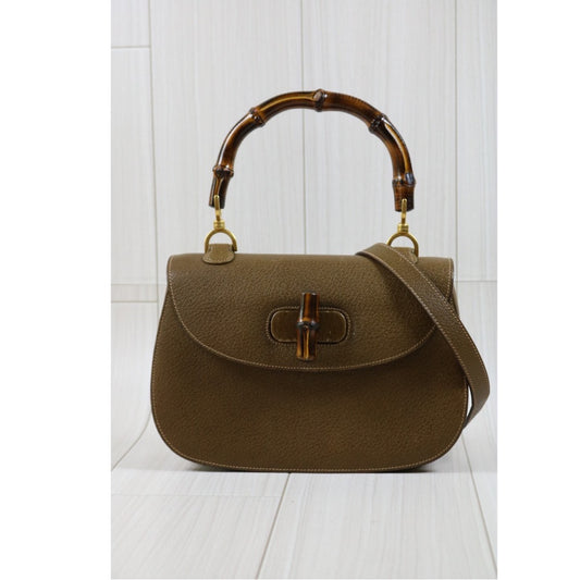 Rank A ｜ GUCCI Vintage Bamboo Hand Bag With Shoulder strap ｜S24040203