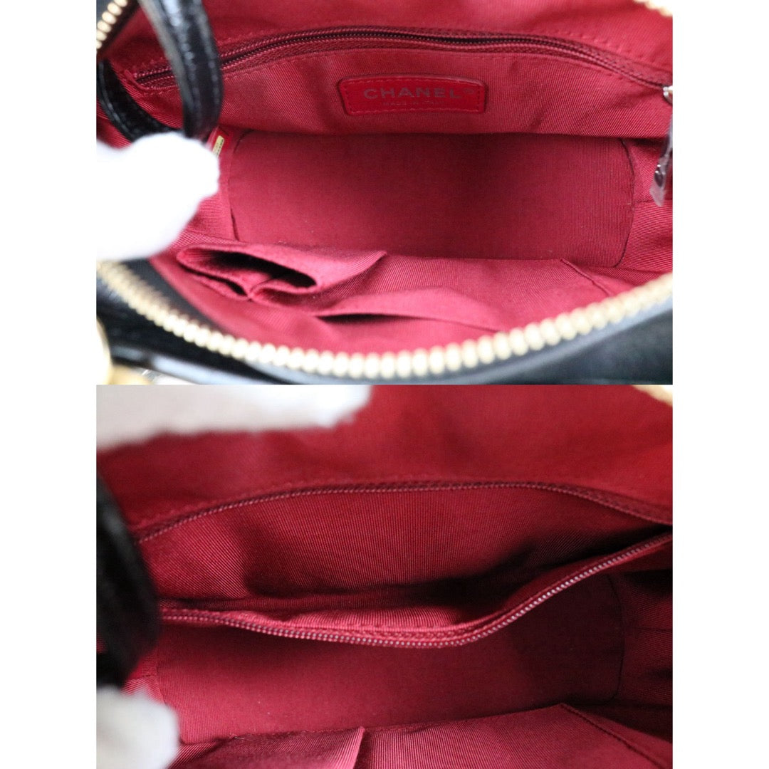 Include Entrupy Certificate of Authenticity｜Very Good ( Rank A) ｜CHANEL PM Gabrielle Calf Leather Shoulder Bag Black Made In 2018Year｜S26050704