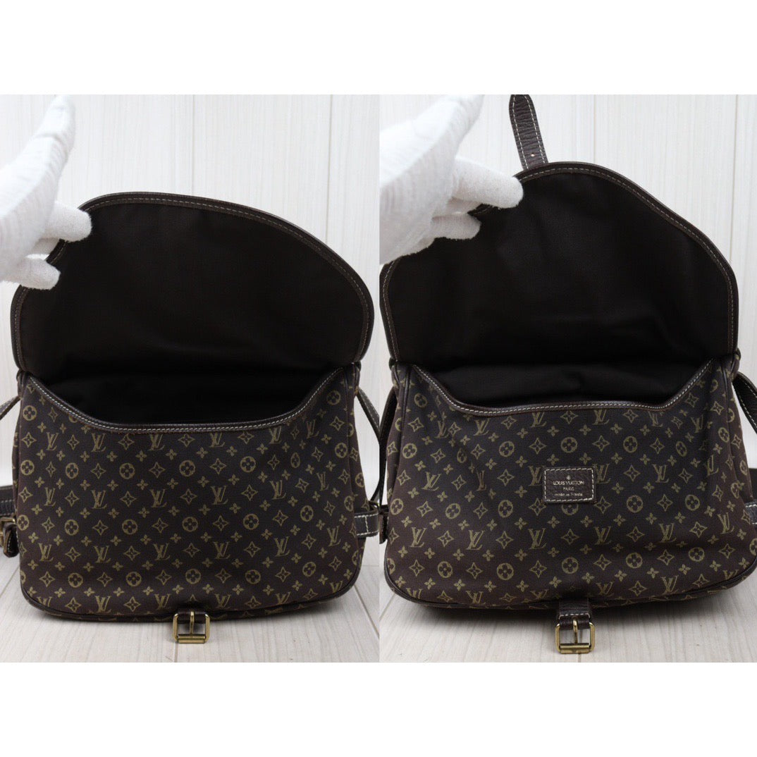 Rank AB｜LV Monogram Mini Run Saumur  Shoulder Bag Canvas Leather Brown｜24053011