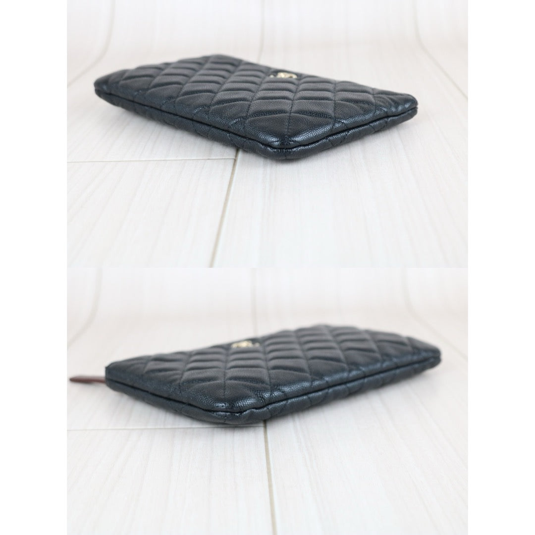 Excellent（Rank SA）｜CHANEL Caviar Skin Calf Leather Card Holder Black Made In 2021~2022 Year｜X25082403