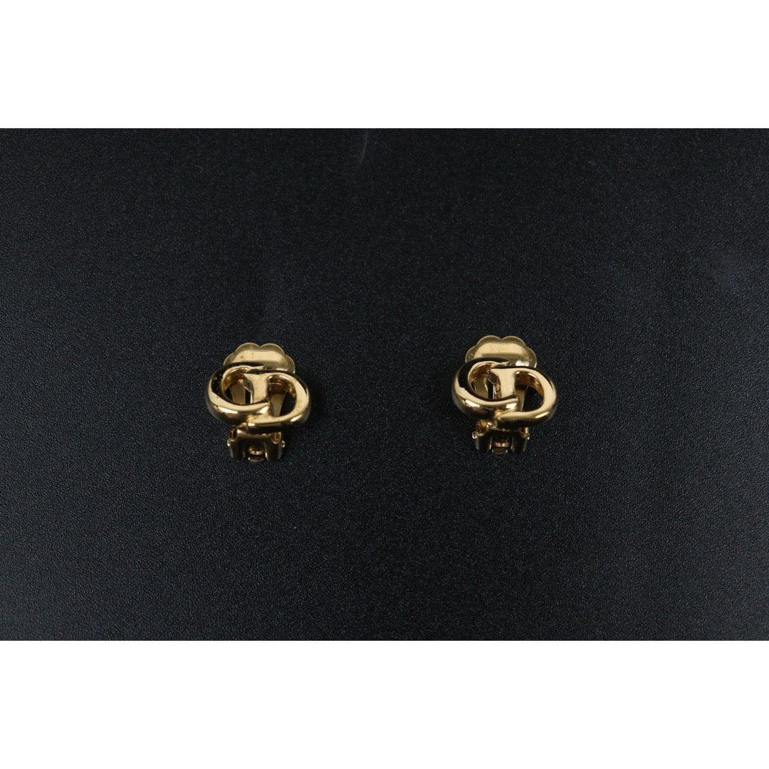 Very Good ( Rank A)｜ Dior CD Rhinestone Necklace Earring Set ｜25122211