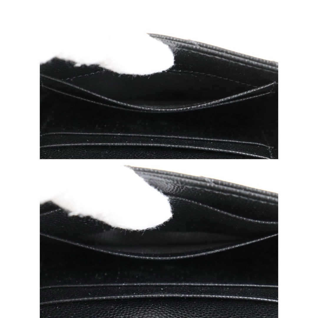 Include Entrupy Certificate of Authenticity｜Excellent（Rank SA）｜  Saint Laurent YSL Caviar Skin Calf Leather  Card Holder Black｜S26030819