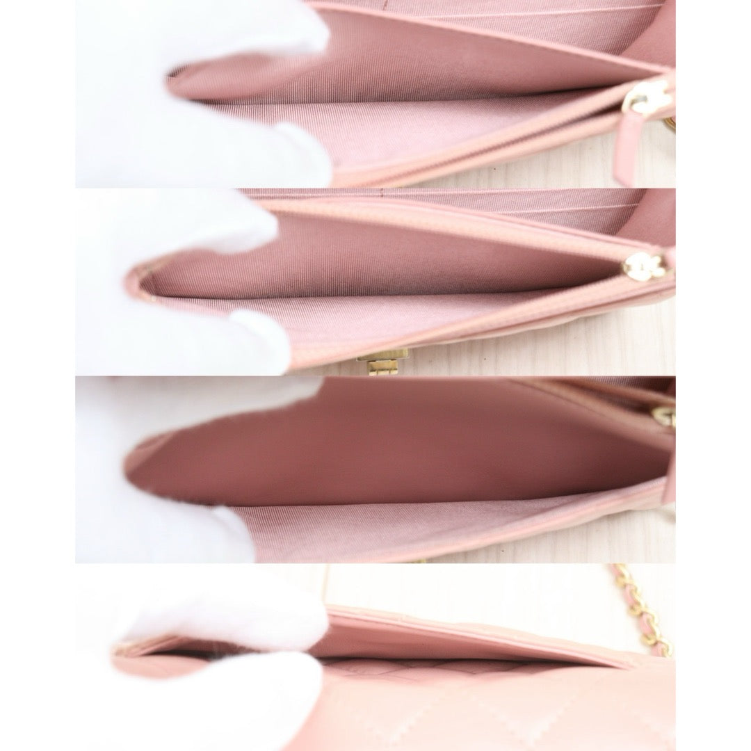 Include Entrupy Certificate of Authenticity｜Very Good ( Rank A)｜ CHANEL Matelasse Chain 2.55  Aged Calfskin WOC Pink Made in 2018Year ｜S26060101