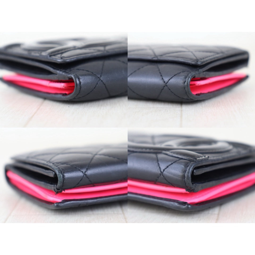 Include Entrupy Certificate of Authenticity｜Good ( Rank AB) ｜ CHANEL Cambon Long Wallet Black Made In 2013-2014 Year｜Z26101102
