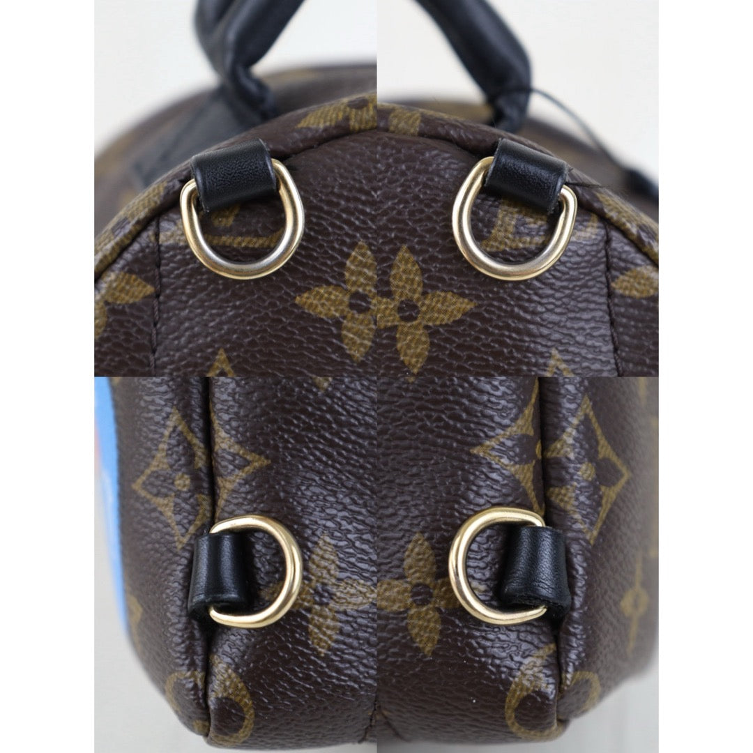 Include Entrupy Certificate of Authenticity｜Good ( Rank AB)｜  Louis Vuitton Monogram Canvas Badge Mini Palm Springs Backpack｜S26090713