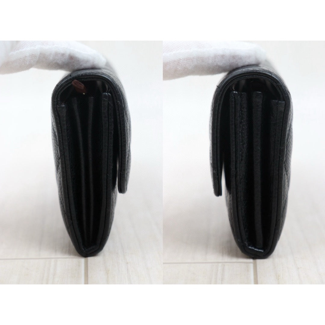 Good ( Rank AB)｜CHANEL Caviar Skin Black Long Wallet Made In 2018 - 2019 Year｜24120511