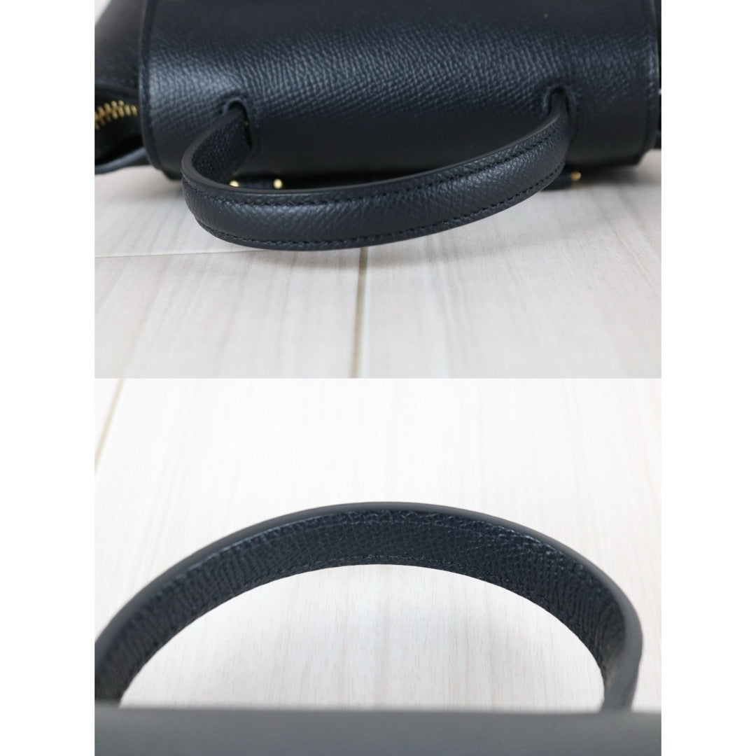 Good ( Rank AB)｜CELINE Calf Leather Belt Pico Handbag Shoulder Bag Black｜X25092807