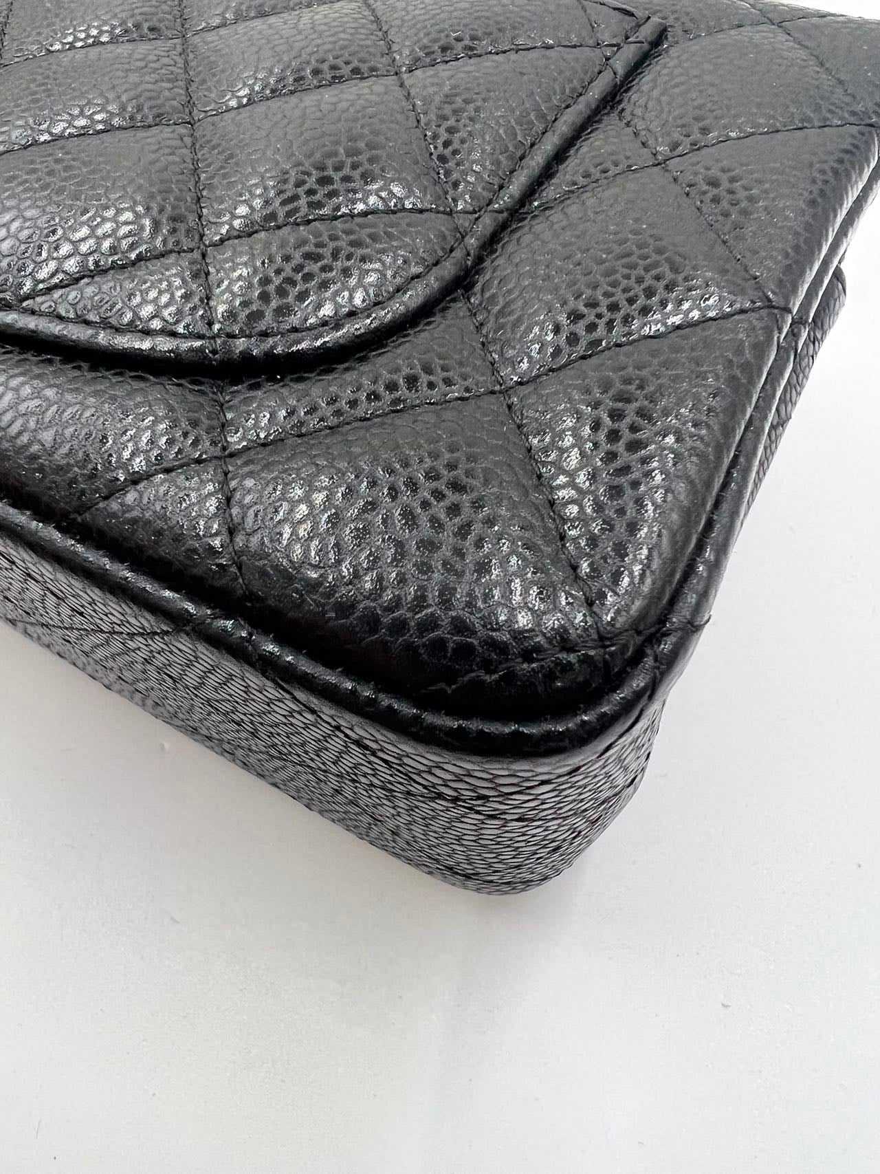 First installment 1/2｜ Very Good ( Rank A)｜ CHANEL Caviar Skin Matrasse Single Flap 20 Shoulder Bag Black