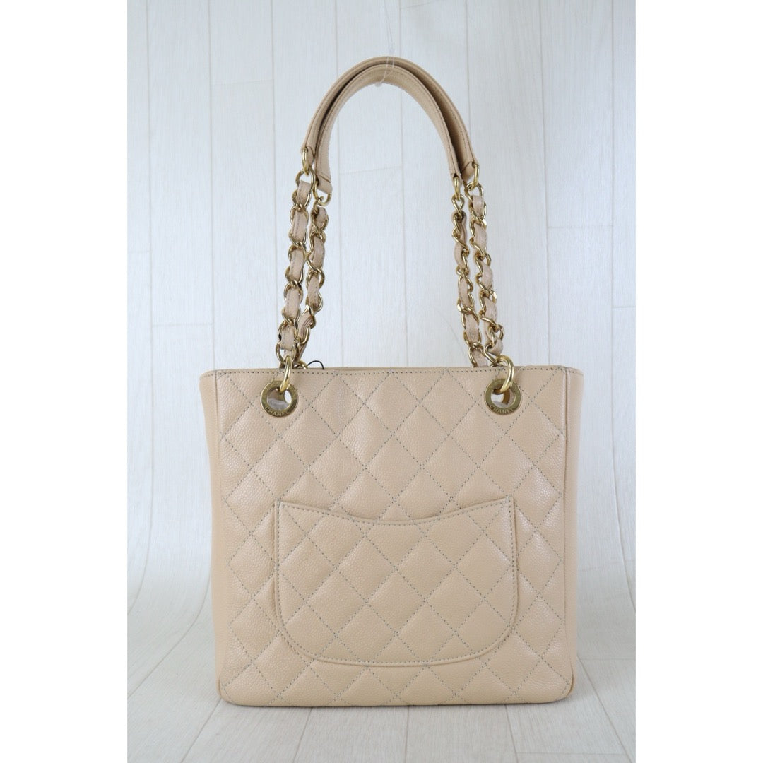 Include Entrupy Certificate of Authenticity｜Good ( Rank AB)｜ CHANEL Matrasse PST Chain Tote Bag Caviar Skin Beige  Made In 2011 Year｜S26090710