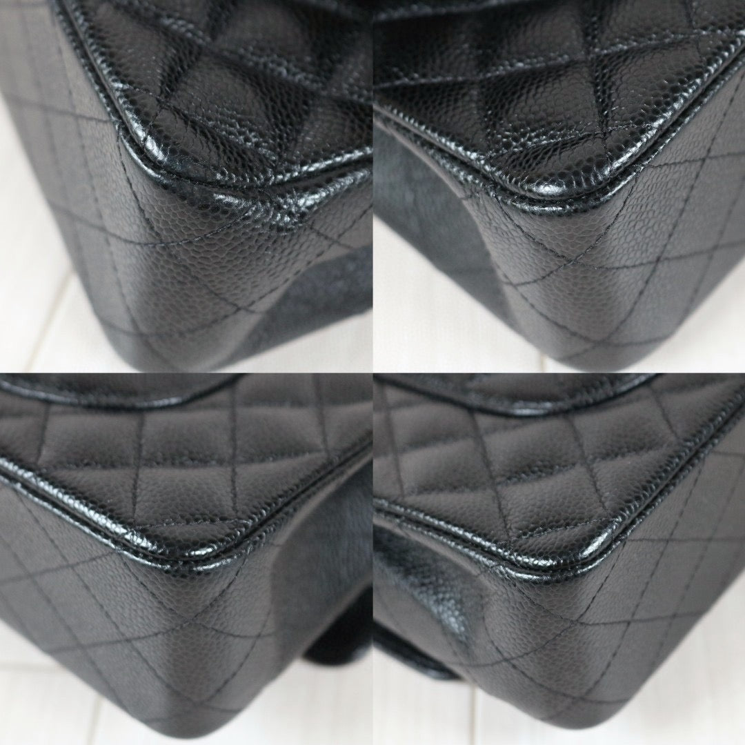 Rank SA｜ CHANEL Caviar Skin Matrasse Double Flap 25 Shoulder Bag Black Made In 2018 Year  ｜S24050601
