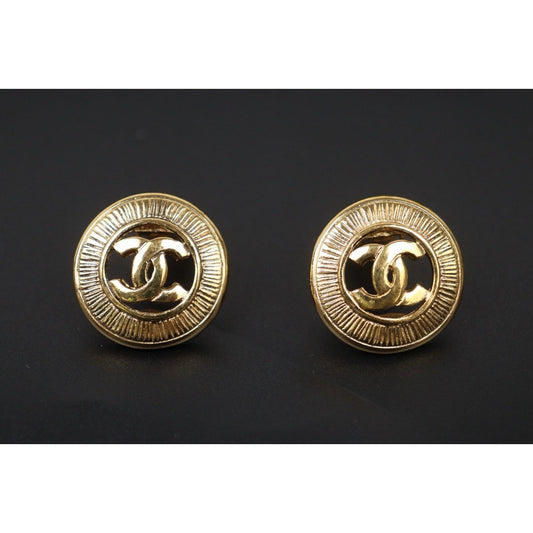 Very Good ( Rank A) ｜CHANEL Coco Mark Gold 24 Plated Earrings ｜S24112502