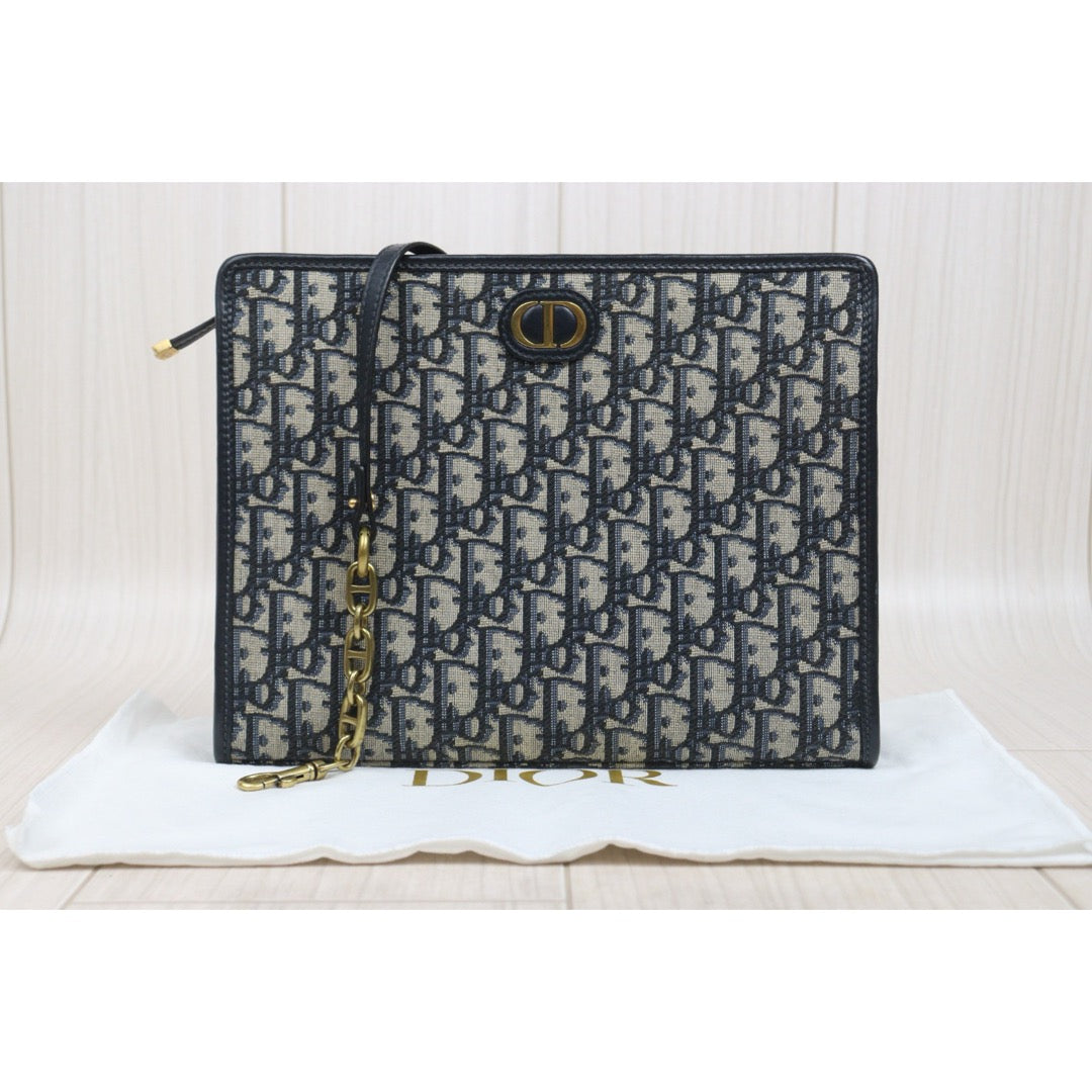 Include Entrupy Certificate of Authenticity｜Very Good ( Rank A)｜Dior Montaigne Oblique Pouch Handbag 26｜S26060612