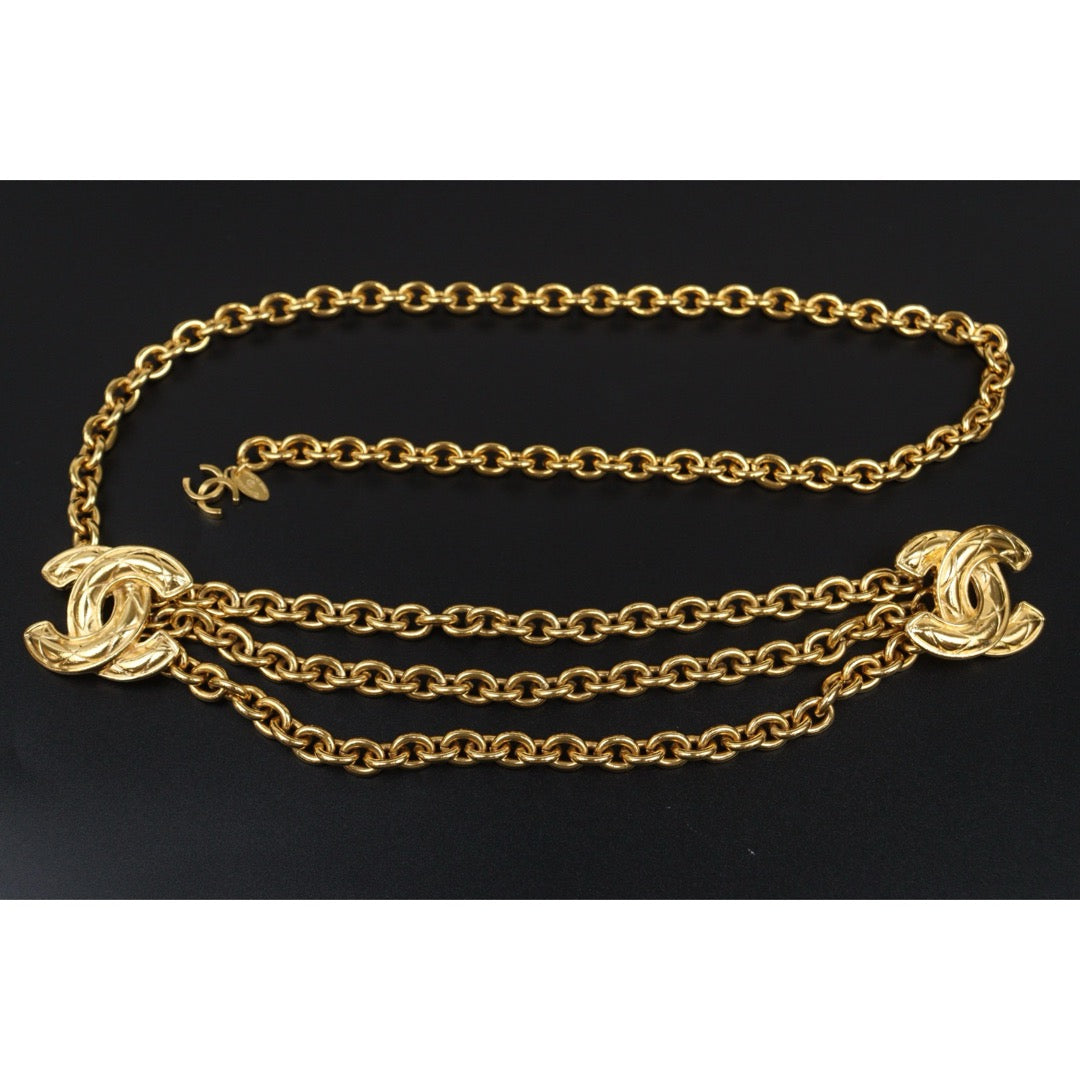 Excellent（Rank SA） ｜  CHANEL Vintage Coco Mark Gold Waist Chain｜25080702