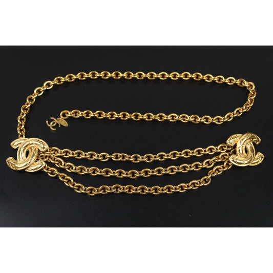 Excellent（Rank SA） ｜  CHANEL Vintage Coco Mark Gold Waist Chain｜25080702
