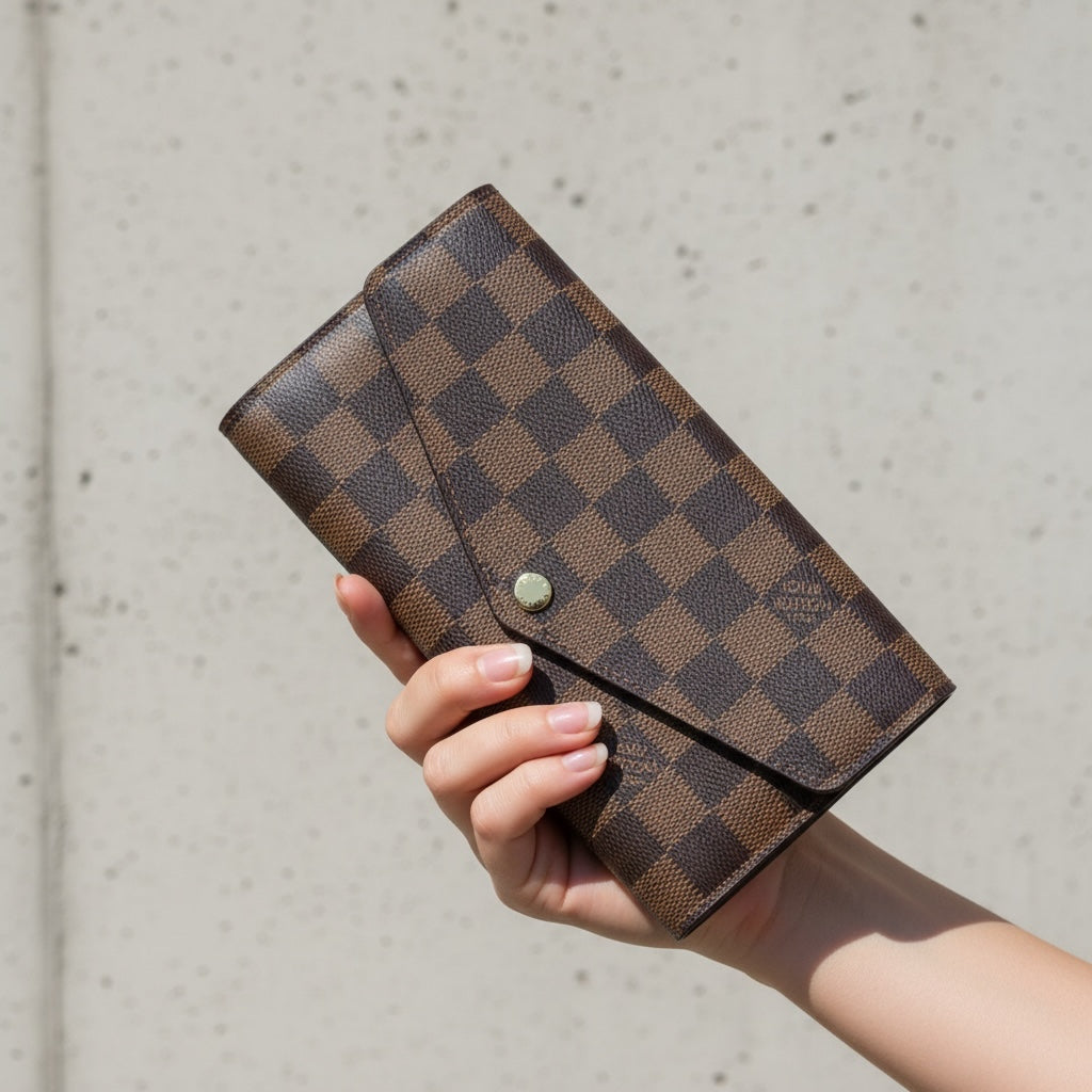 Include Entrupy Certificate of Authenticity｜Very Good ( Rank A)｜  Louis Vuitton Damier Sarah Long Wallet ｜26061101