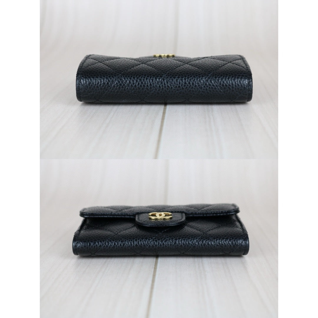 Very Good ( Rank A) ｜CHANEL Caviar Skin Leather Calf Leather  Card Holder Black Made In 2019 Year｜S24111502
