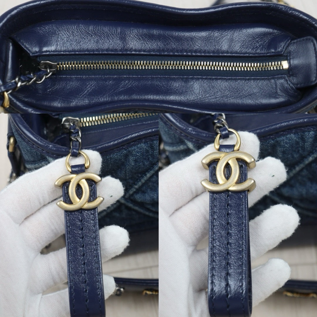 Good ( Rank AB)｜  CHANEL PM Gabrielle  Denim Handbag Shoulder Bag Blue Made In 2020Year｜Y25112507