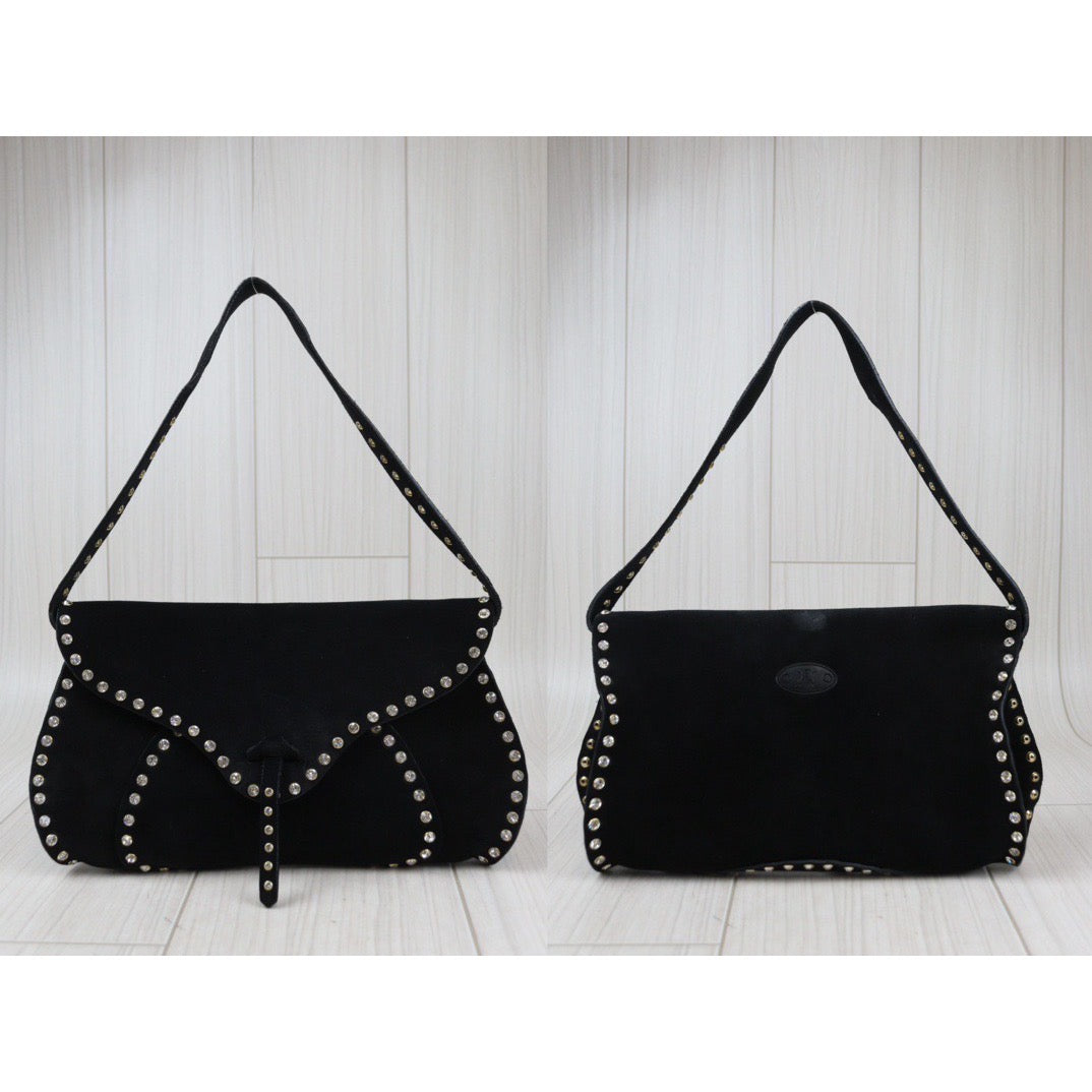 Good ( Rank AB) ｜ CELINE Suede Shoulder Bag Black｜Q24030742