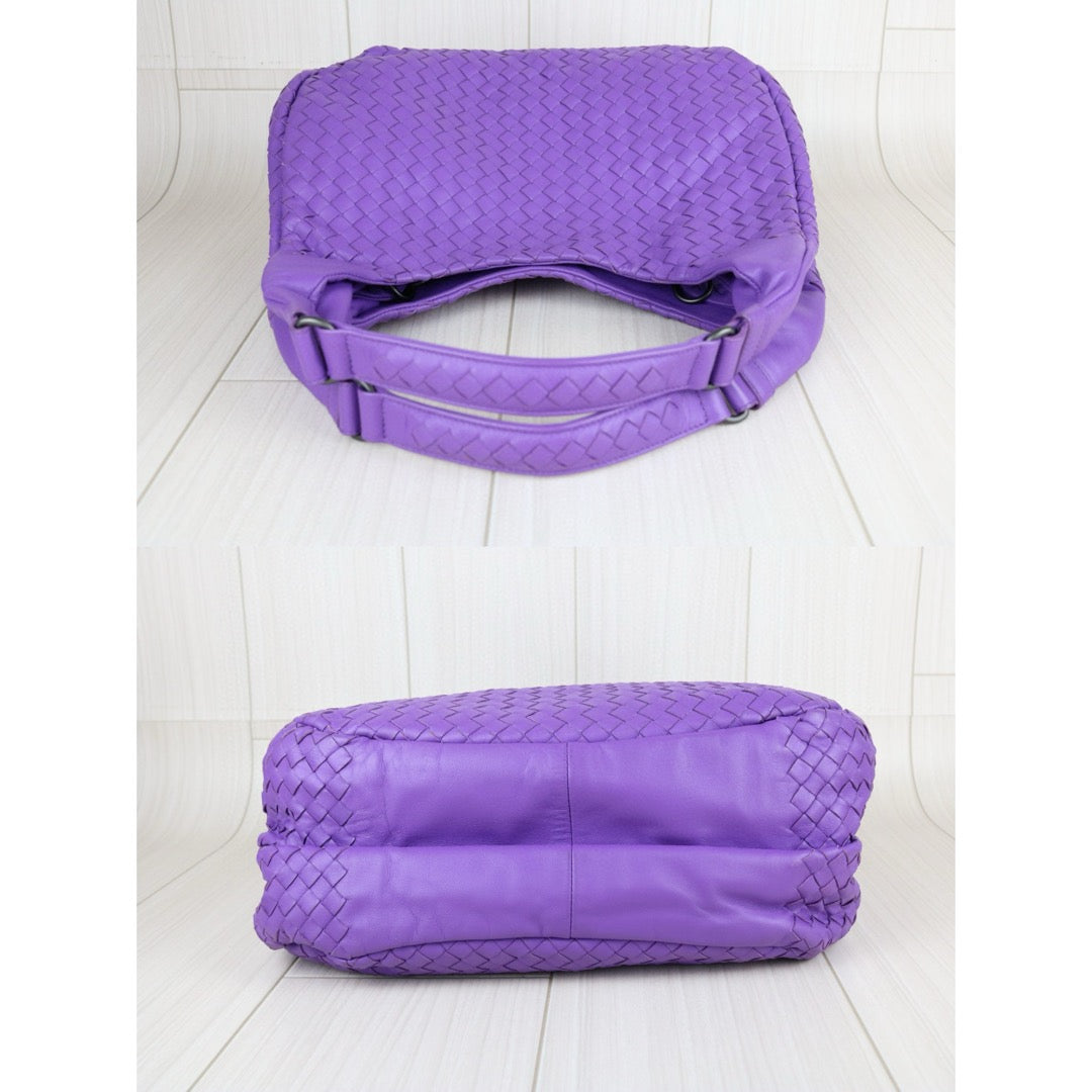 Excellent（Rank SA）｜ Bottega Veneta Lamb Skin Braid Shoulder Bag Purple｜X25041701