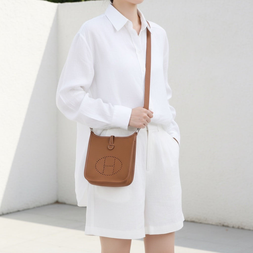 Include Entrupy Certificate of Authenticity｜Good ( Rank AB)｜ HERMES TC Leather  Evelyn 16 Shoulder Bag Golden Brown Y Stamp Made In 2020 Year ｜W26040823