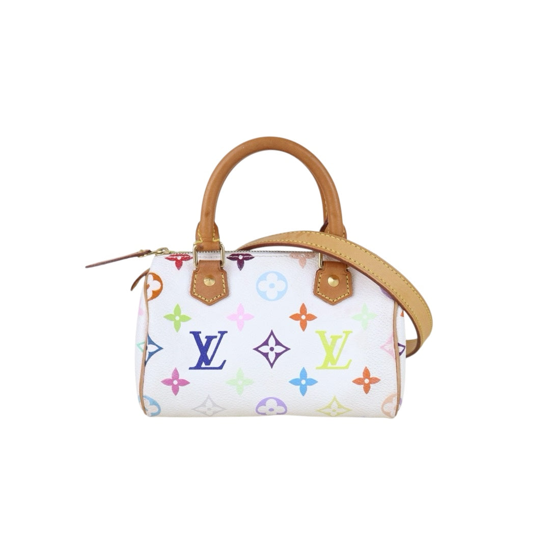 Include Entrupy Certificate of Authenticity｜Good ( Rank AB)｜ Louis Vuitton Takashi Murakam Multi Monogram Mini Speedy Handbag With Shoulder Strap  ｜S26012709