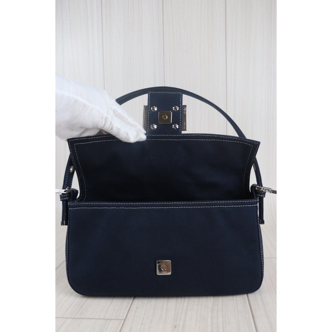 Rank A ｜  FENDI Denim Baguette Shoulder Bag  ｜23090906