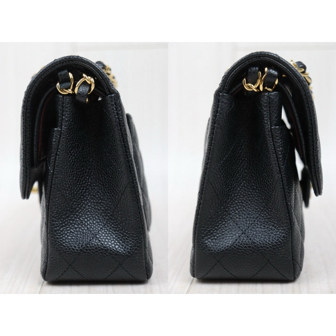 Excellent（Rank SA）｜ CHANEL Caviar Skin Matrasse Double Flap 23 Shoulder Bag Black Made In 2020 Year  ｜S25012703