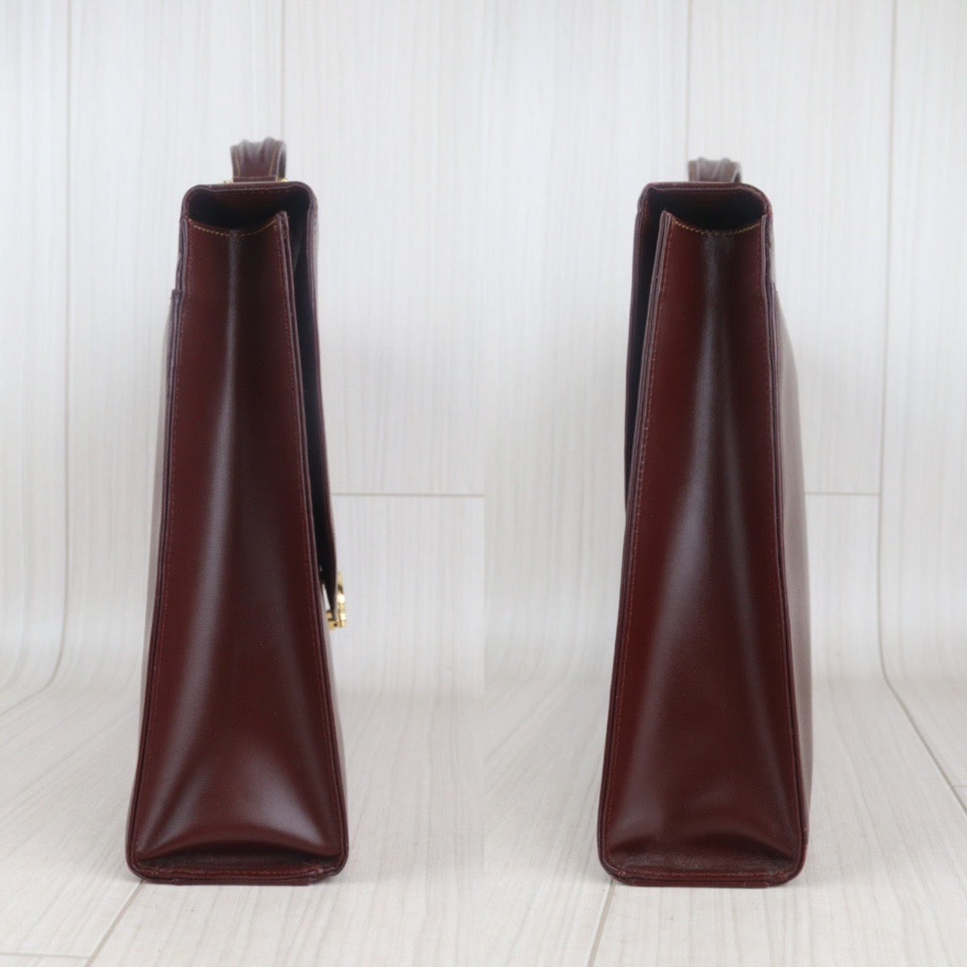 Rank AB ｜ Cartier Trinity Bordeaux Leather Business Bag｜23060601