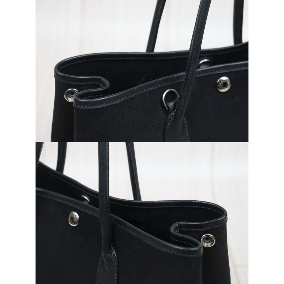 Good ( Rank AB)｜ HERMES Garden Party TPM  Black HandBag ◽︎I Stamp Made In 2005 Year｜Y25112502