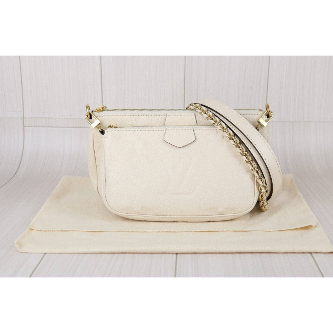 Excellent（Rank SA）｜ LV Monogram Multiti Pochette Accessoire Empreinte Leather Gream IC Chips Model ｜J25042402