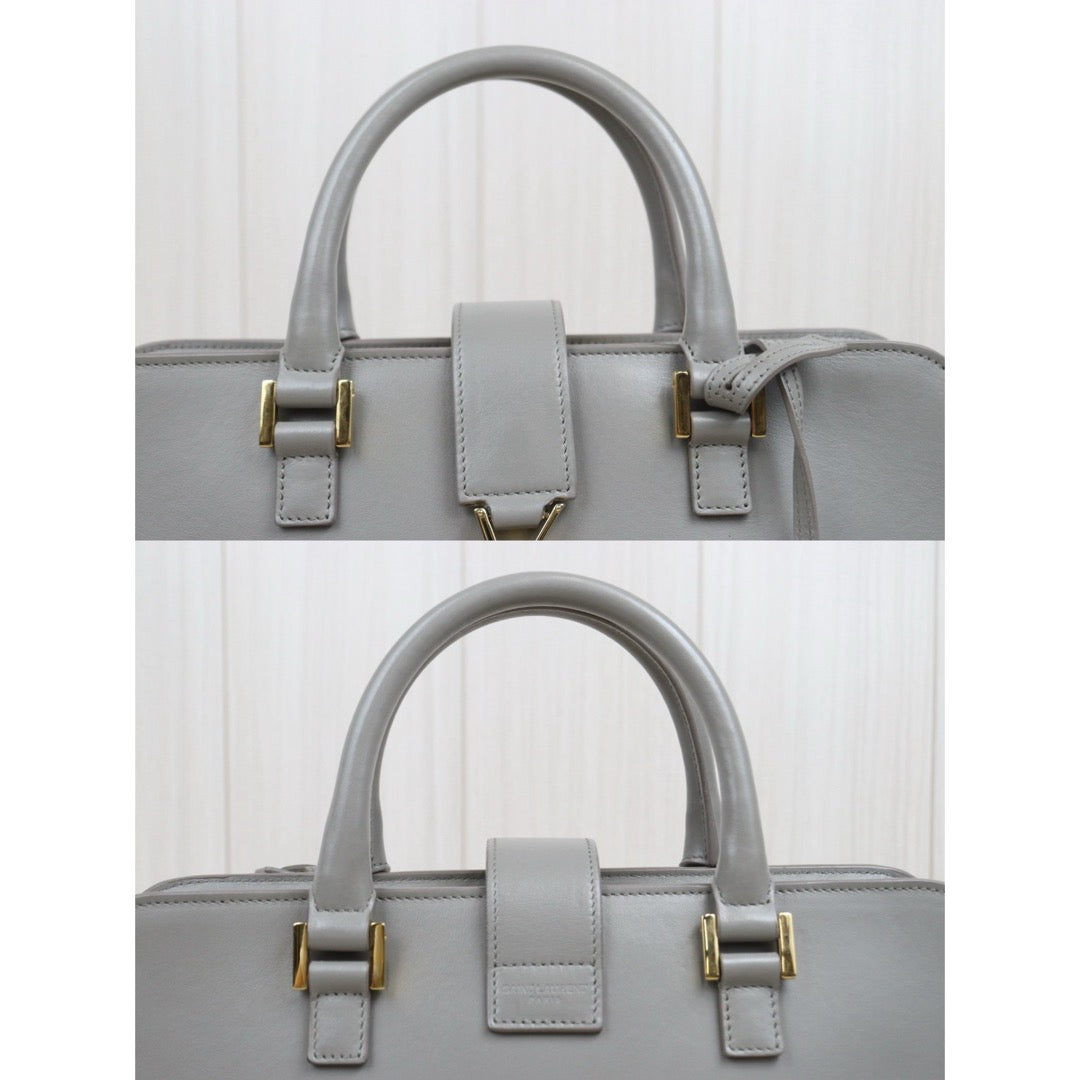 Very Good ( Rank A)｜  Saint Laurent YSL Skin Calf Leather cabas Hand Bag Grey ｜P25101304