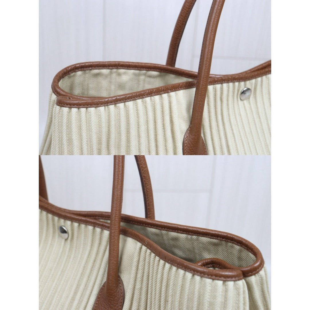 Include Entrupy Certificate of Authenticity｜Good ( Rank AB)｜ HERMES  Garden PartyGM 45  Handbag □L Stamp Beige Made In 2008 Year｜S26063002