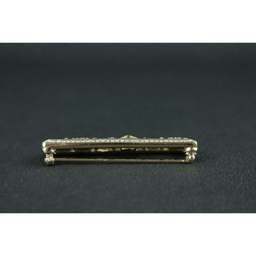 Include Authentic Detective Certificate of Authenticity｜Very Good ( Rank A)｜ CHANEL A17C Logo Rhinestone Brooch Made In 2017Year ｜S26050706