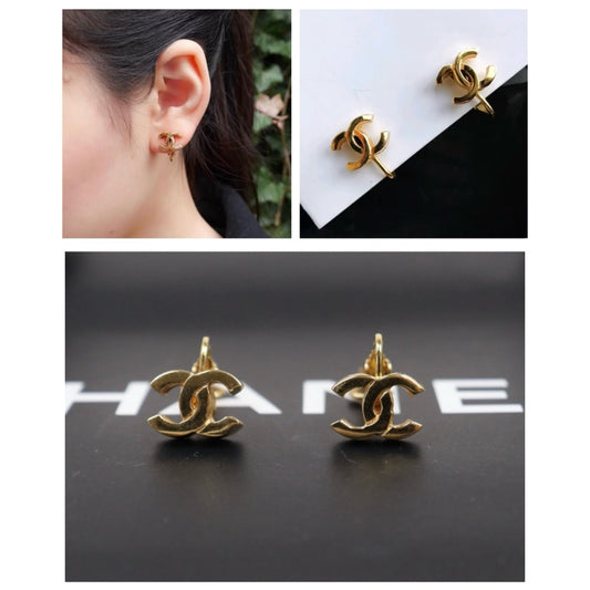 Very Good ( Rank A) ｜CHANEL Coco Mark Gold 24 Plated Earrings ｜25052924