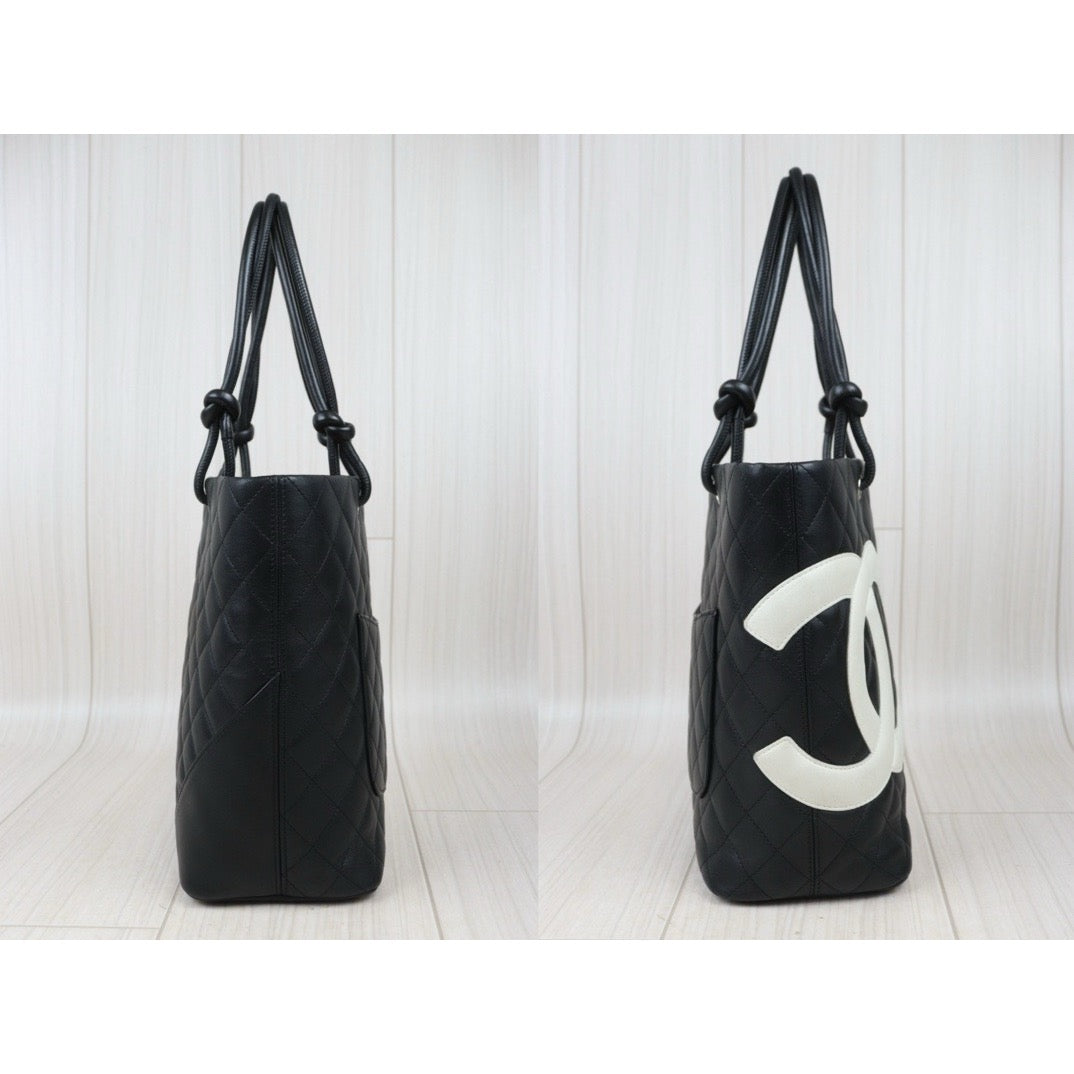 Good ( Rank AB) ｜ CHANEL Cambon Line ToteBag Black White Made In 2004-2005 Year｜24071522