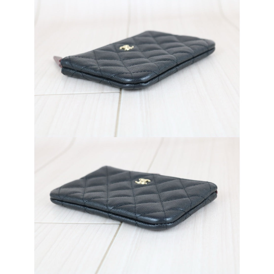 Good ( Rank AB)｜CHANEL Caviar Skin Calf Leather Card Holder Black ｜X25082404