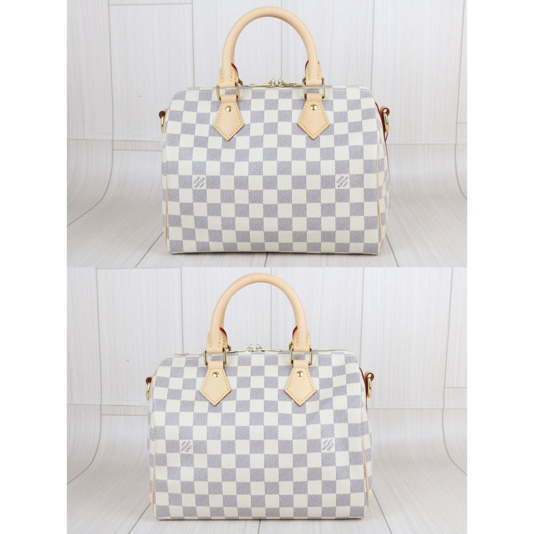 Include Entrupy Certificate of Authenticity｜Excellent（Rank SA） ｜ Louis Vuitton Damier Azur Speedy 25 Hand Bag With Shoulder Strap IC Chips Model｜X26100706