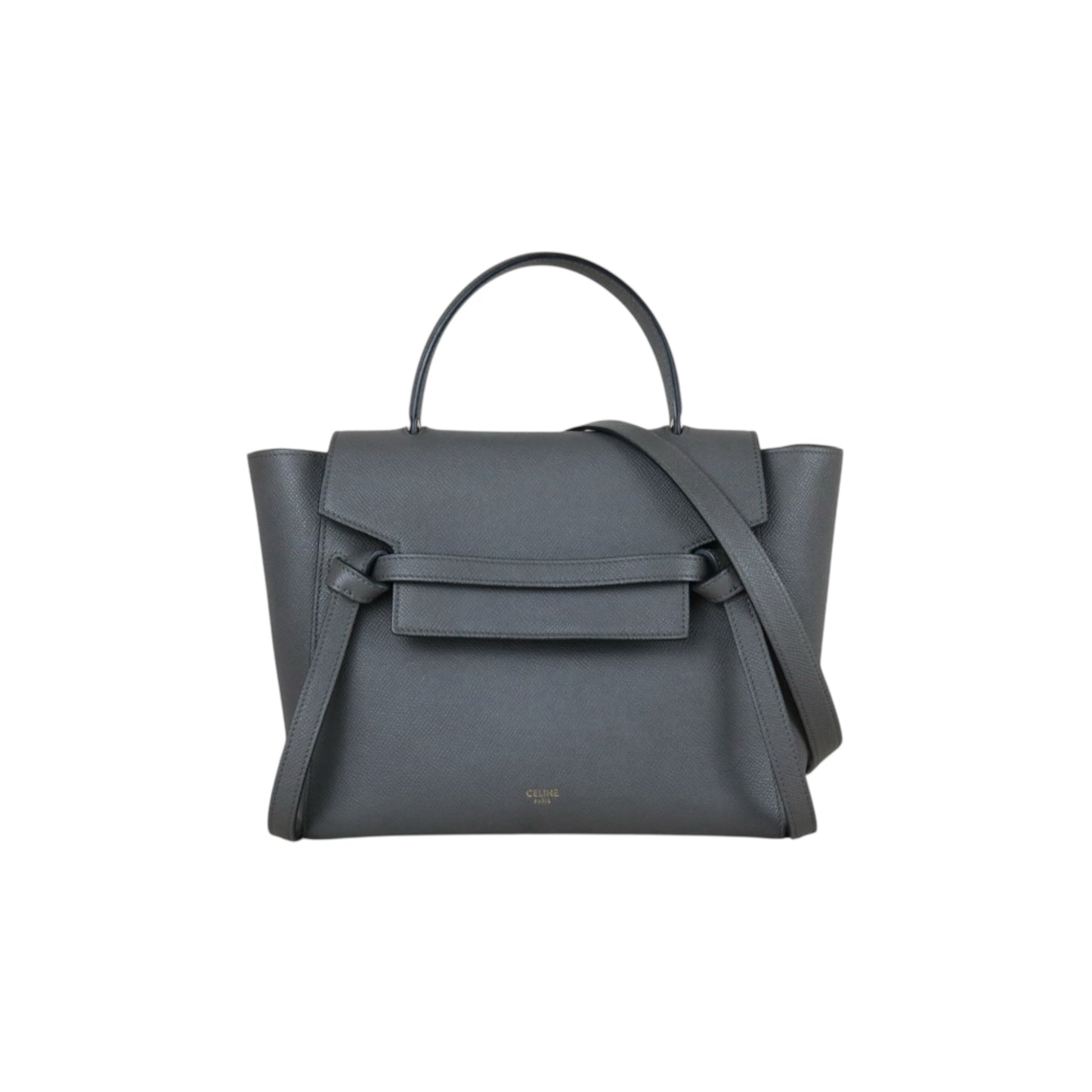 Very Good ( Rank A)｜CELINE Leather Calf Belt Micro Handbag Shoulder Bag Gray｜S25051304