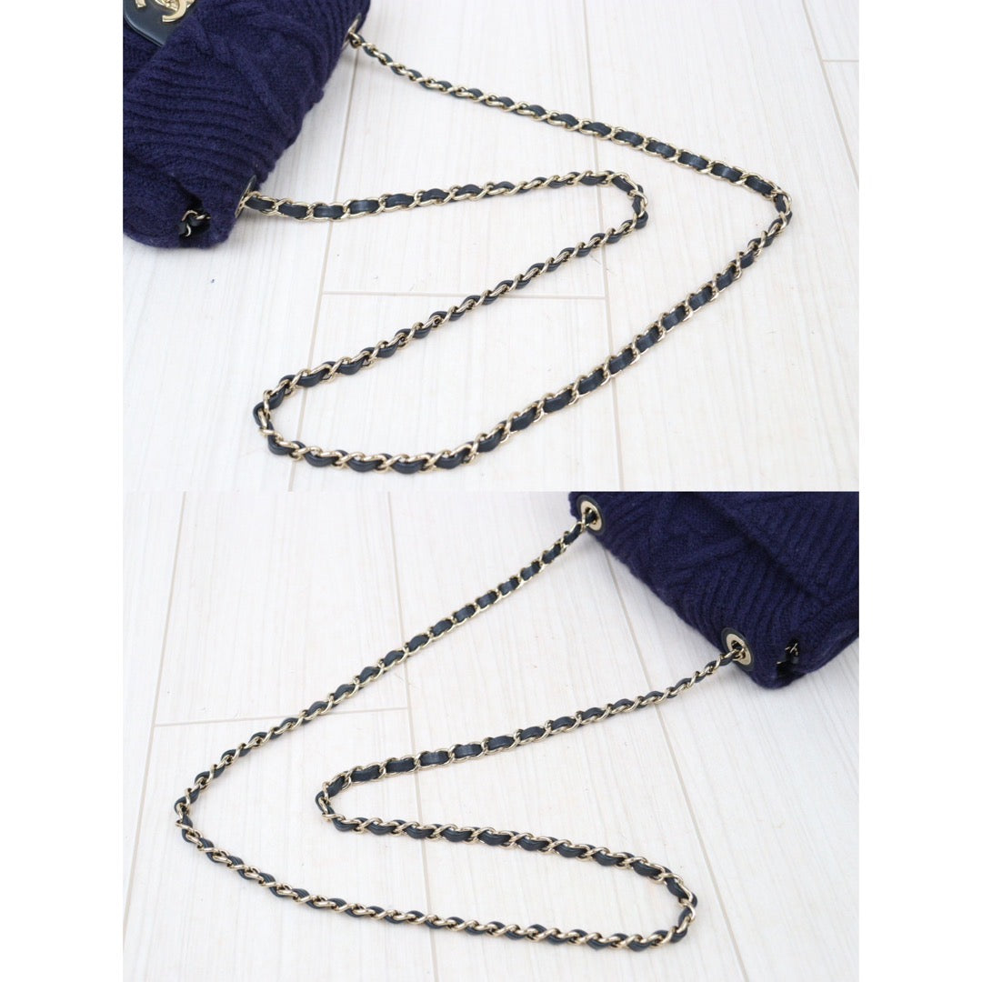 Second installment 2/3｜ Rank A ｜ CHANEL Wool Knitting Mini Flap 20 Shoulder Bag  Made In 2018-2019Year｜Y24051712