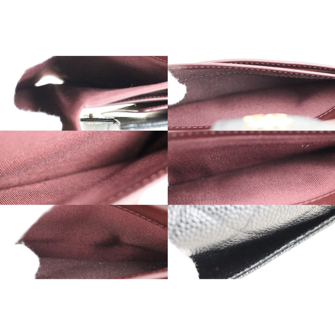 Very Good ( Rank A) ｜CHANEL Caviar Skin Black Long Wallet Made In 2014-2015 Year｜S24111503