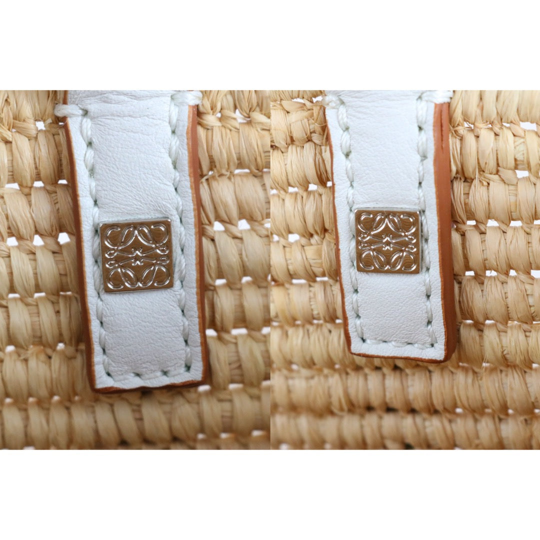 Include Entrupy Certificate of Authenticity｜Very Good ( Rank A)｜ LOEWE Straw  Basket Handbag Shoulder Bag ｜S26010905