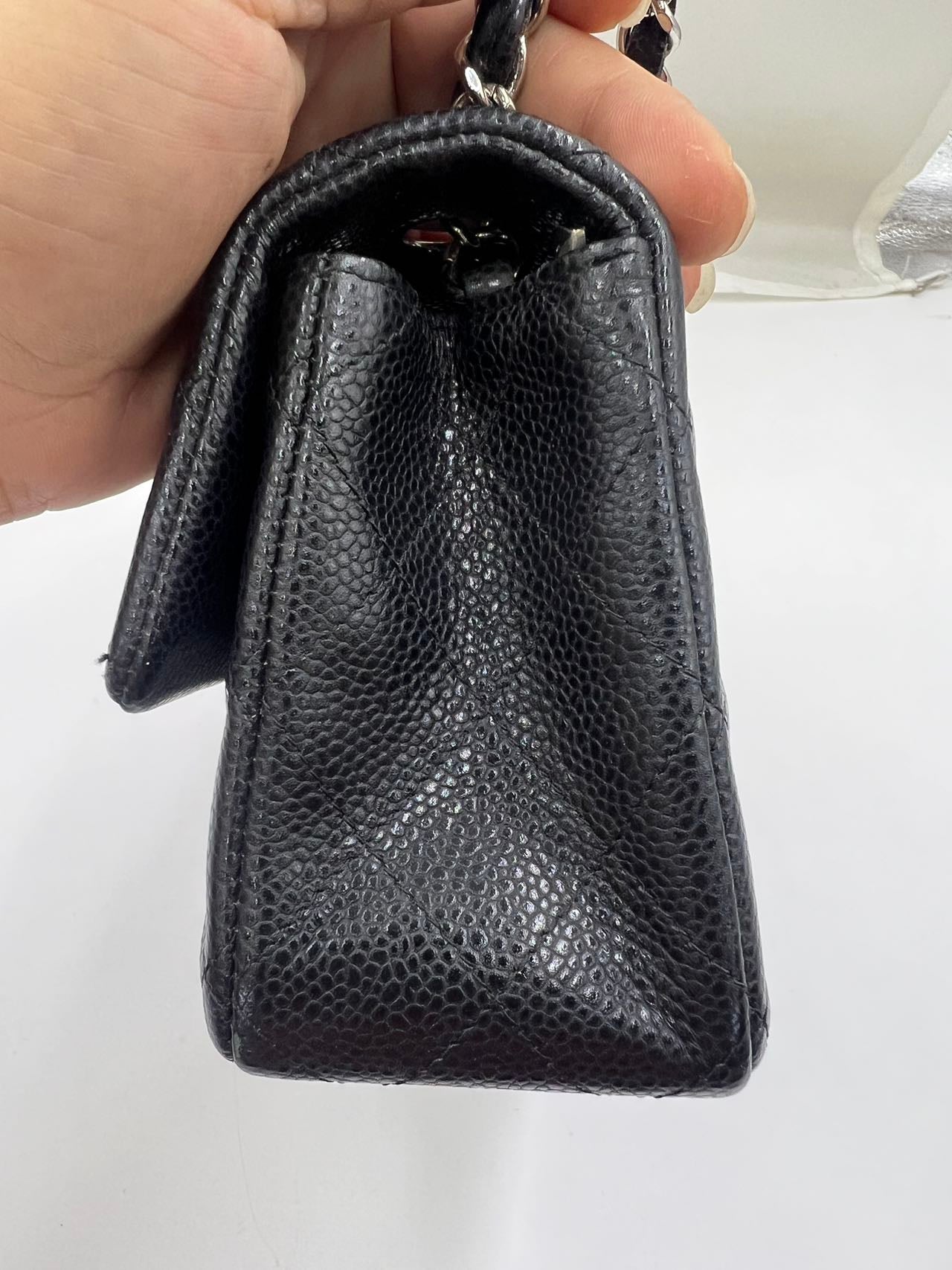 First installment 1/2｜ Very Good ( Rank A)｜ CHANEL Caviar Skin Matrasse Single Flap 20 Shoulder Bag Black
