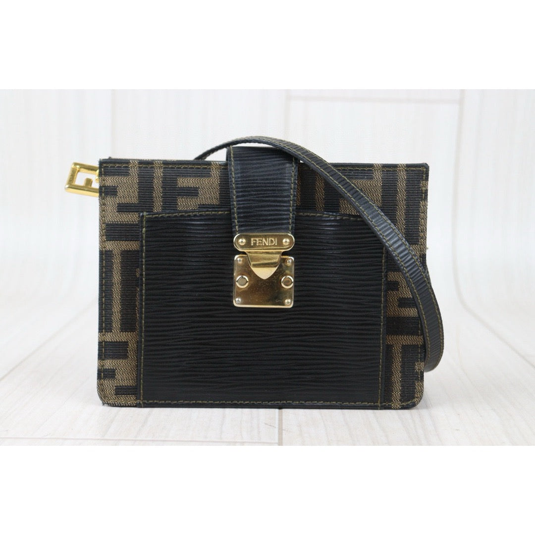 Good ( Rank AB)｜ FENDI Minni Zucca Mamma Shoulder Bag Gold Hardware｜W24080909