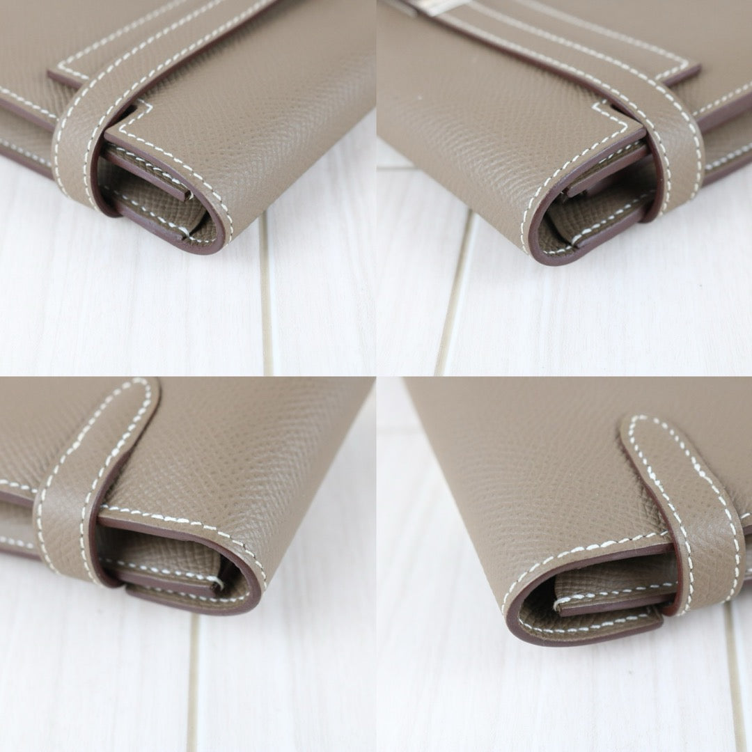 Include Entrupy Certificate of Authenticity｜Good ( Rank AB)｜ HERMES Epsom Kelly Wallet Etoupe Gray X Stamp Made In 2016Year｜X26051704