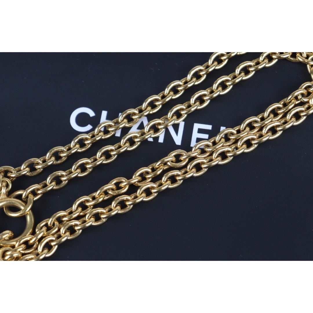 Rank A ｜  Chanel Vintage Coco Mark Gold Necklace ｜23091534