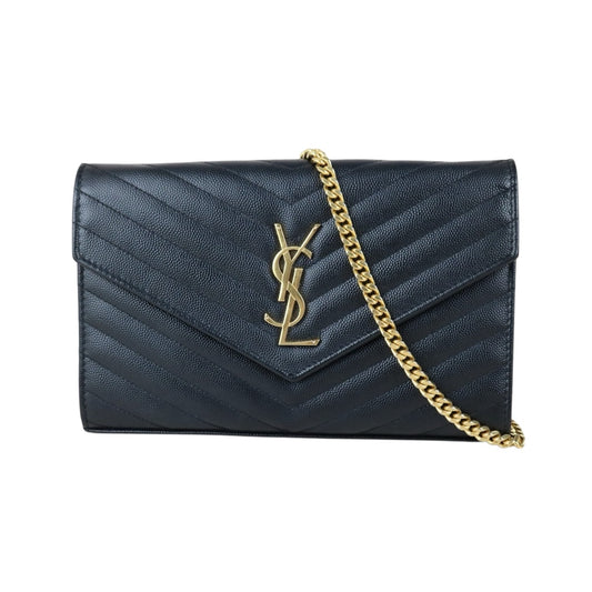 Include Entrupy Certificate of Authenticity｜Very Good ( Rank A)｜  Saint Laurent YSL Caviar Skin Shoulder Bag Black MM｜S26052501